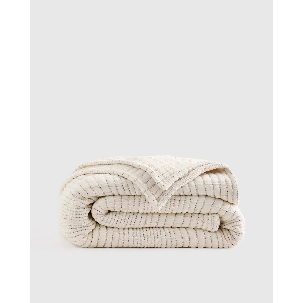 Quince Organic Cotton Chanel Stitch comforter king undyed NWT